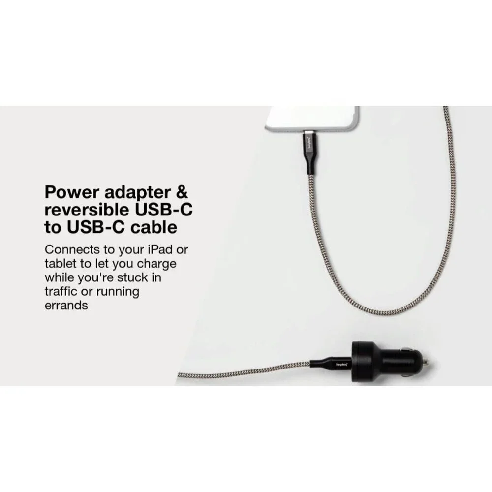 Heyday 6' Lightning to USB-C Power Delivery Car Charging Kit Dusk Blue